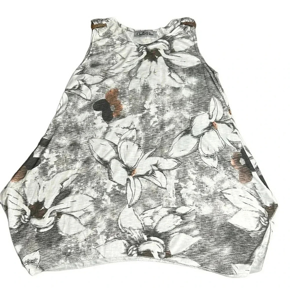 Vintage beach cover,NWT women SM -LG Handkerchief hem,sleeveless,boat neck,wood - Picture 6 of 12